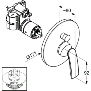 (СНЯТ!) Смеситель для ванны KLUDI BALANCE хром 526570575