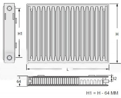 Радиатор панельный стальной Kermi FTV 12 500х900 нижнее подключение (FTV120500901R2Y)