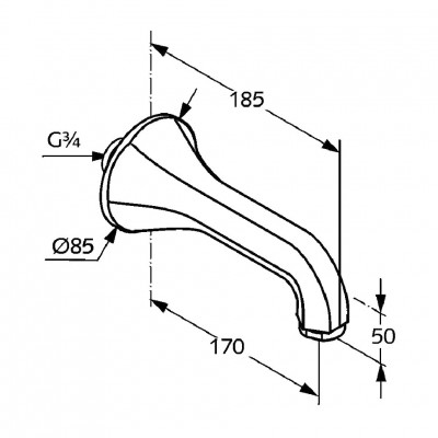 Kludi Adlon 5140705 излив для ванны, хром