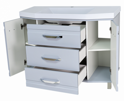 Тумба для раковины Misty Терра - 110 с 3 ящ. серая П-Тер01110-01503Я