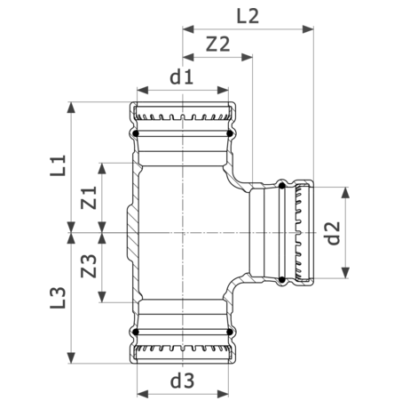 Viega Тройник Sanpress XL