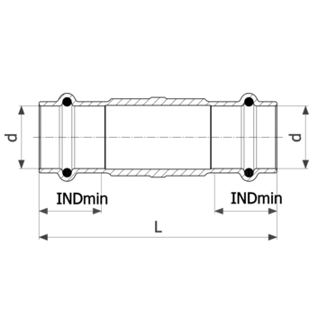 Viega Надвижная муфта Profipress G пресс 15 бронза SC-Contur, шт