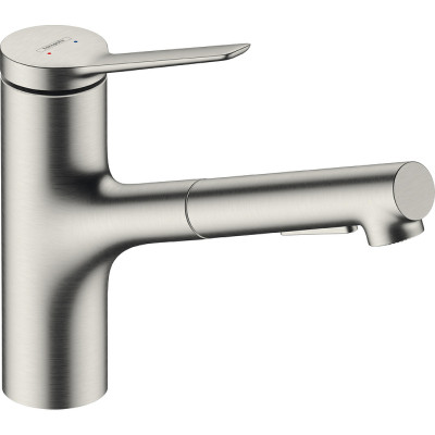 Смеситель для кухни Hansgrohe Zesis M33 74800800 сталь с выдвижным изливом