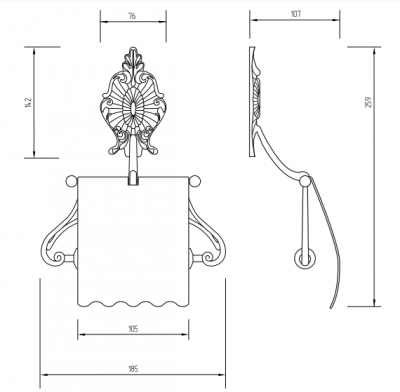 MIGLIORE Elisabetta 17058 бумагодержатель с крышкой, золото