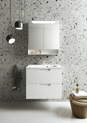 Зеркальный шкафчик в ванную Ravak MC Classic II 70 X000001470 с подсветкой белый глянцевый