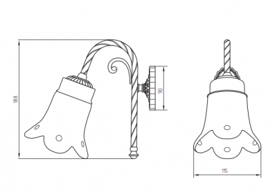 MIGLIORE Edera 16951 светильник настенный, золото