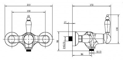 Boheme Tradizionale Oro 284 смеситель для душа, золото
