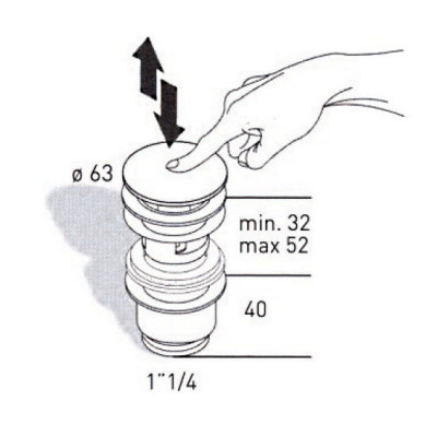 MIGLIORE Ricambi 17960 донный клапан под перелив, золото