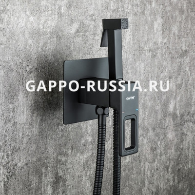 Смесительс гигиеническим душем Gappo G17-6 однорычажный черный (G7217-6)