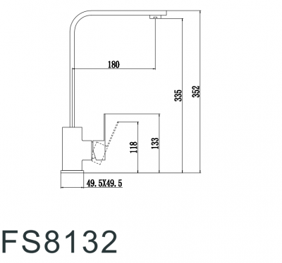 Смеситель Fmark FS8132H для мойки нерж сталь черный рычажный