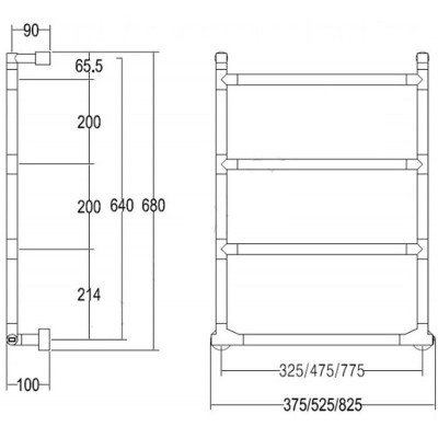 Электрический полотенцесушитель Margaroli Sereno 525x680мм лесенка латунь хром (5724754CRB)