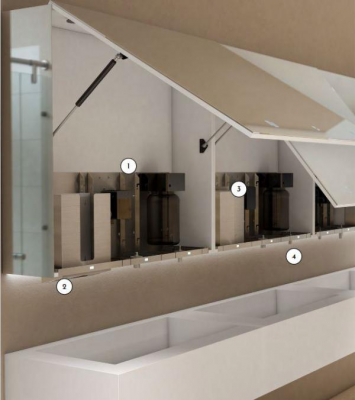 Сушилка для рук встраиваемая за зеркалом Nofer Big flow EVO 2050W 12053.H1 сенсор