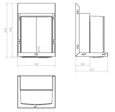 Сушилка для рук встраиваемая за зеркалом Nofer Big flow EVO 2050W 12053.H1 сенсор