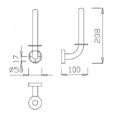 NOFER BRASS 16350.B держатель туалетной бумаги вертикальный, глянцевый