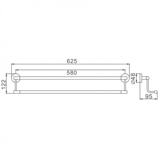 Полотенцедержатель Haiba HB8709 двойной (металл) хром