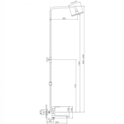 Душевая система Haiba HB2424 (латунь пластик) хром
