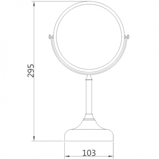 Настольное косметическое зеркало Haiba HB6208 (металл стекло) хром