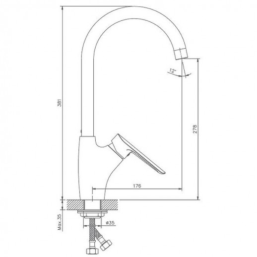 Смеситель для кухни Haiba HB70198 (силумин) хром