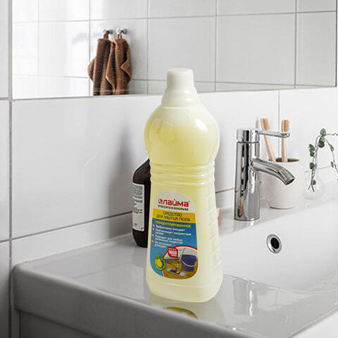 Средство для мытья пола 1 кг, ЛАЙМА PROFESSIONAL концентрат, "Лимон", 601607