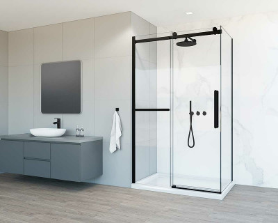 Душевой уголок Vincea Como Soft 120x80 VSR-1CS8012CLB п-ль черный стекло прозрачное