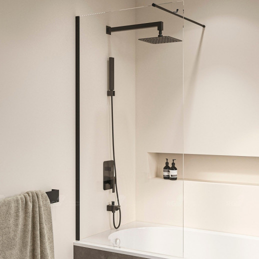 Шторка на ванну RGW Screens SC-050B 90х150 351105009-14 прозрачная профиль черный