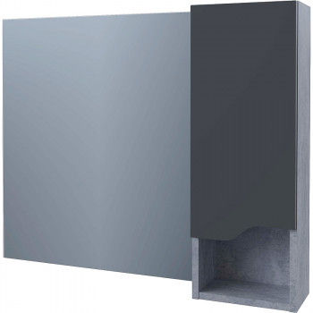 Зеркало со шкафом в ванную Stella Polar Абигель 80 SP-00001106 серое цемент