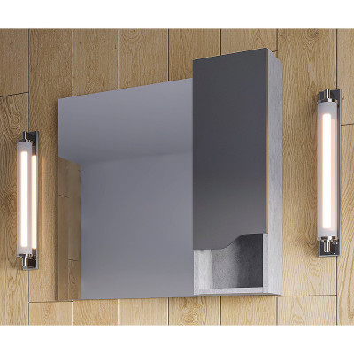 Зеркало со шкафом в ванную Stella Polar Абигель 80 SP-00001106 серое цемент