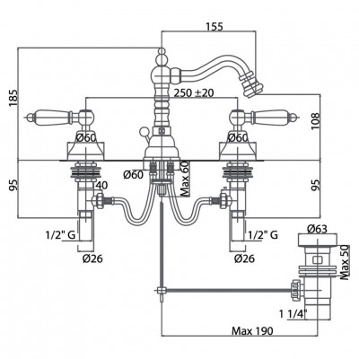 CAPRIGO ADRIA-Classic 03-031-vot смеситель для биде, бронза