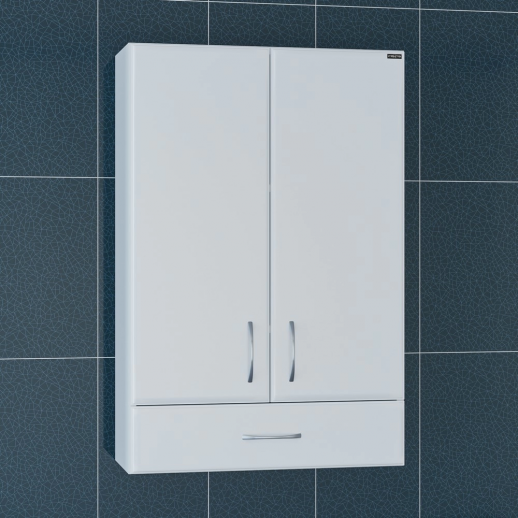 Шкаф для ванной комнаты навесной СаНта ПШ Стандарт 60х90 с 1 ящиком, белый