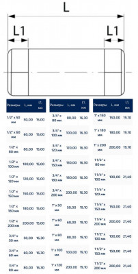 Ниппель удлиненный 1 1/2" x150мм, латунь CONEX BANNINGER серия 8000 (8530012150000)