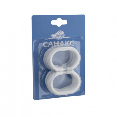 Кольца для штор и карнизов Gfmark в ванную и душевую, белые, пластиковые - упаковка / 12 штук / (75003)