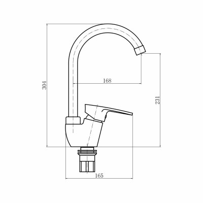Смеситель для кухни Plstart PL4105-17, графит