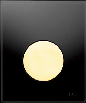 TECE TECEloop Urinal, панель смыва для писсуара стеклянная. Стекло черное, клавиша позолоченная. 9242658