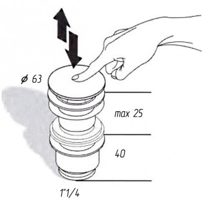 MIGLIORE Ricambi 17953 донный клапан без перелива, хром