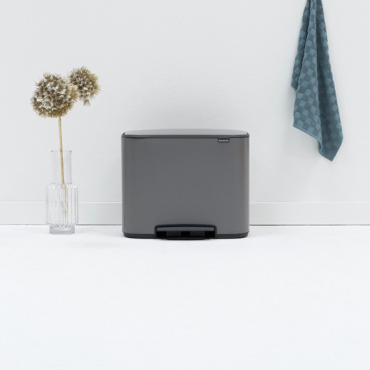 Brabantia Bo 121203 мусорный бак с педалью (11 л + 23 л), платиновый