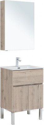 Комплект мебели для ванной Aquanet Алвита New 60 1 ящик, 2 дверцы, дуб веллингтон белый (00274527)