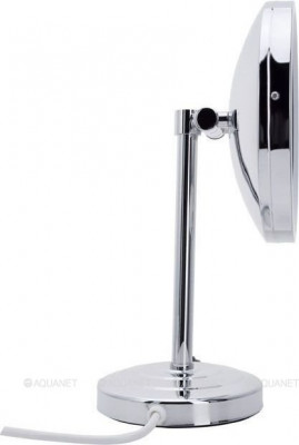 Косметическое зеркало Aquanet 2209D 21.5 см, LED-подсветка настольное хром (00204516)