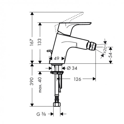 Hansgrohe Focus 31920000 смеситель для биде с д/к, хром