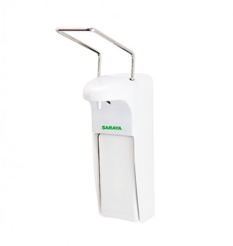 Локтевой дозатор 1л для жидкого мыла и антисептика Saraya MDS-1000PW, белый, пластик (77903)