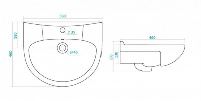 Комплект мебели для ванной Style Line Олеандр-2 55 Люкс белый
