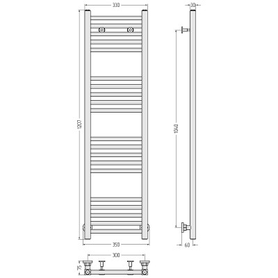 Полотенцесушитель водяной Сунержа Модус 1200х300 03-0250-1230 золото лесенка