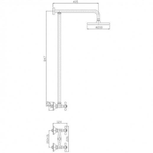 Душевая система Haiba HB2413 (латунь пластик) хром