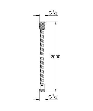 Душевой шланг GROHE Relexaflex Metal Longlife, металлический 2000 мм, хром (28145000)