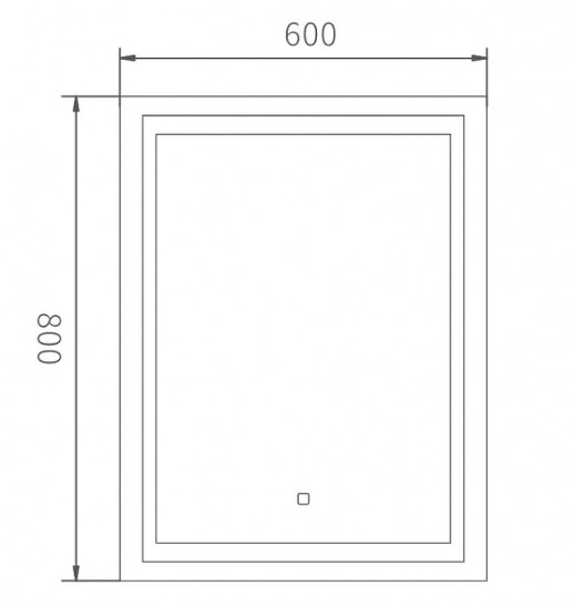 Зеркало Haiba 60 HB660 с подсветкой с сенсорным выключателем (стекло)