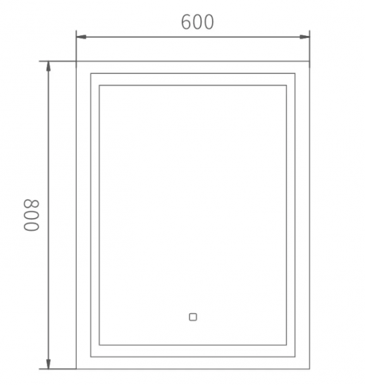 Зеркало Haiba 60 HB660 с подсветкой с сенсорным выключателем (стекло)