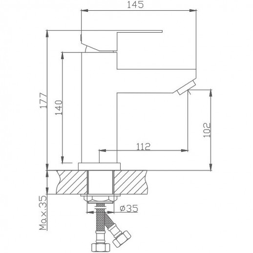 Смеситель для раковины Haiba HB10801 с гайкой (нерж сталь)