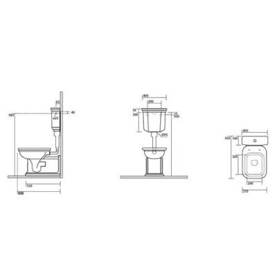 Kerasan Waldorf 418201bi бачок для унитаза под низкую трубу, белый
