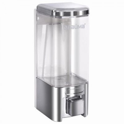 Диспенсер для жидкого мыла LAIMA, НАЛИВНОЙ, 0,48 л, хром, ABS-пластик, 605053