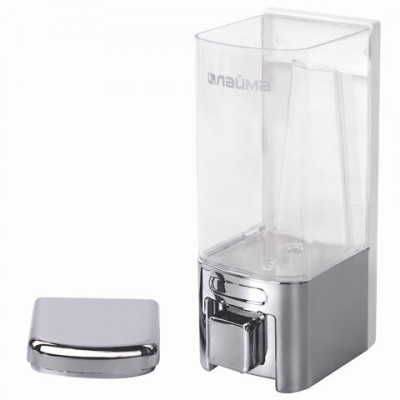 Диспенсер для жидкого мыла LAIMA, НАЛИВНОЙ, 0,48 л, хром, ABS-пластик, 605053