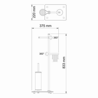 WasserKRAFT Exter K-1234 стойка напольная комбинированная, светлая бронза